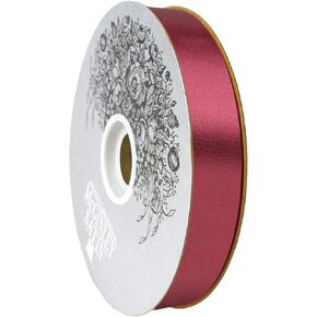 McGinley Mills 7/8" W Acetate Satin Ribbon, Burgundy Red, 100 Yard Spool