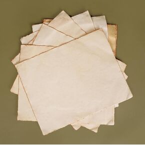 PKV Paper Vintage Handmade Deckle Edge Paper GSM150 A5 Size 50 ورقة ورقة مائية - 8 × 6 بوصات ، ورقة زخارف زخار
