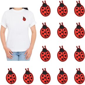 Ladybug Iron On Patches, 15 Pcs Small Insect Embroidered Applique Patches, DIY Sew On Repair Patches for Hats Shoes Backpacks Jackets Jeans