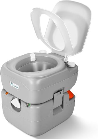 YITAHOME Portable Toilet Camping Porta Potty 5.8 Gallon with Diagonal Bowl, Hand Sprayer, Level Indicator, Rotating Spout, Carry Bag, Toilet for Adults, Outdoors, RV, Boat and Trips in Kuwait