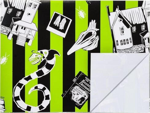 ورقة غلاف فضي Buffalo Beetlejuice المطبوعة التي تضم Beetlejuice و Sandworm ، 12 Count ، 20 "× 30" in Kuwait