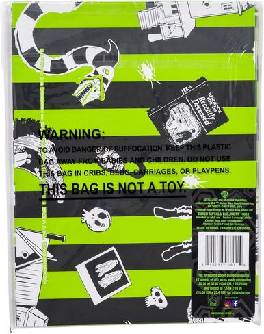 ورقة غلاف فضي Buffalo Beetlejuice المطبوعة التي تضم Beetlejuice و Sandworm ، 12 Count ، 20 "× 30" in Kuwait