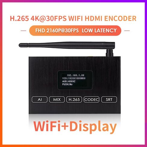 EXVIST H.265 4K HDMI Video Encoder, HDMI to IP Encoder, Dual USB2.0 for Recording, HDMI Loopout, Compatible with ONV/HK, Live Stream Broadcast for YouTube, Facebook, Wowza, Twitch in Kuwait