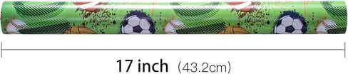RUSPEPA 10th Birthday Wrapping Paper for Boys - Soccer, Basketball, Volleyball, Football, Golf Ball with 10" Design for Birthday Party and Celebration - 17 Inches x 16.4 Feet - Age 10 in Saudi Arabia