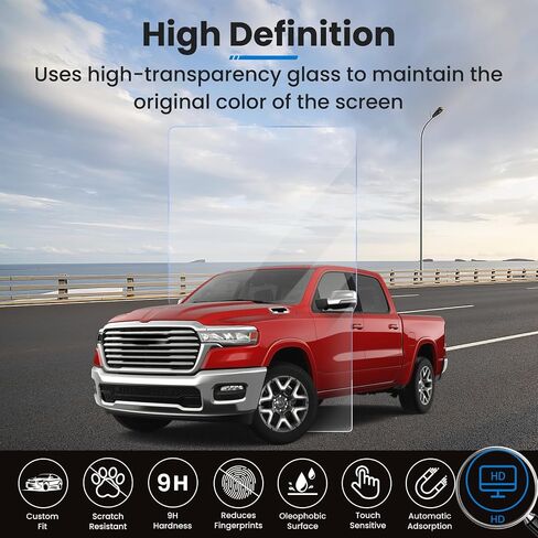 Compatible with 2019-2024 2025 Dodge Ram Screen Protector 12-Inch for 2024 2025 Ram 1500 2500 3500 Big Horn TRX Rebel Laramie Limited Accessories,9H Tempered Glass in Kuwait