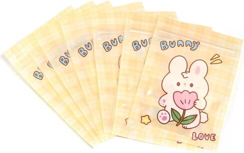 50 Pieces 7.5x11cm Small Cartoon Resealable Bags Cute PP Bag For Jewelry Packaging Bags Premium Adorable Anime Gift Bag (Pink dog) in Kuwait