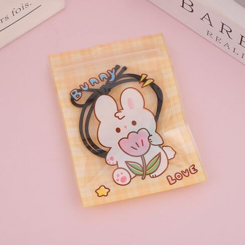 50 Pieces 7.5x11cm Small Cartoon Resealable Bags Cute PP Bag For Jewelry Packaging Bags Premium Adorable Anime Gift Bag (Pink dog) in Kuwait