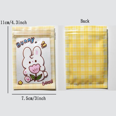 50 Pieces 7.5x11cm Small Cartoon Resealable Bags Cute PP Bag For Jewelry Packaging Bags Premium Adorable Anime Gift Bag (Pink dog) in Kuwait