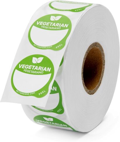 Vegetarian Food Labels 1000 pcs | 1" Dot Blank Sticker Labels to Write On for Party Buffet, Delis, Sandwich Shops, Food Containers in Saudi Arabia