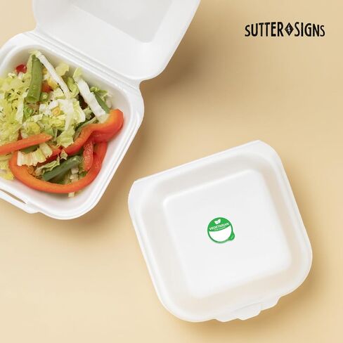 Vegetarian Food Labels 1000 pcs | 1" Dot Blank Sticker Labels to Write On for Party Buffet, Delis, Sandwich Shops, Food Containers in Saudi Arabia