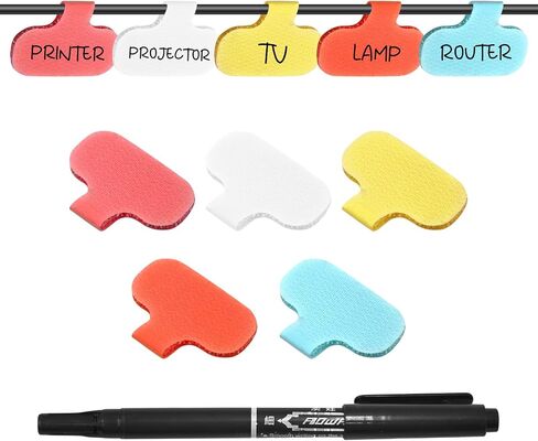 40 Pack Cable Labels Tags, White Write On Wire Cord Tags and Charger Labels Waterproof for Cable Management and Identification Electronics (Rectangular) in Saudi Arabia