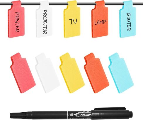 40 Pack Cable Labels Tags, White Write On Wire Cord Tags and Charger Labels Waterproof for Cable Management and Identification Electronics (Rectangular) in Saudi Arabia