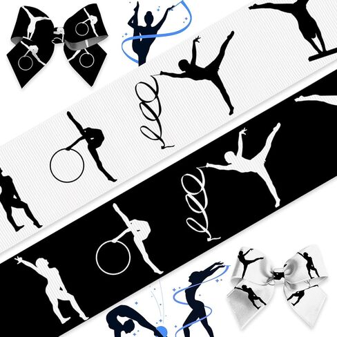 2 Rolls Powerlifting Ribbons Sports Themed Barbell Ribbon Weightlift Ribbon for Olympic Themed Party Gift Wrapping Birthday Home Gym Weightlifter Decorations Supplies DIY Craft 0.8" x 10yd in Saudi Arabia