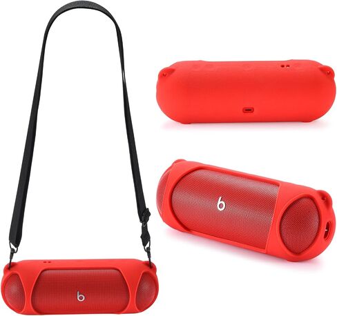 Speaker Case for Beats Pill Bluetooth Speaker, Shoulder Strap for Easier Carrying for Beats Speaker，3Colors Available，for Mountaineering Hiking Outdoor Travel Compatible with Beats Pill 2024 (Black) in Kuwait