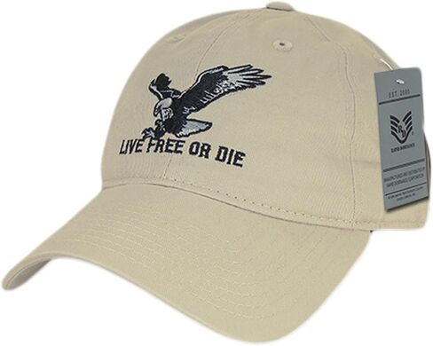 Rapiddominance A03-LFD-WHT Relaxed Graphic Cap, Live Free or Die, WHT, White in Saudi Arabia
