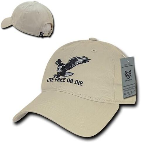 Rapiddominance A03-LFD-WHT Relaxed Graphic Cap, Live Free or Die, WHT, White in Saudi Arabia