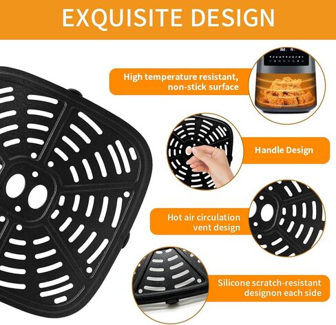 Air fryer Replacement Parts for Holstein Housewares 8.4QT Dual Basket Digital Air Fryer, 8.5×6.1 IN Air Fryer Grill Pan Grill Plate Crisper Plate Accessories Tray Rack in Kuwait