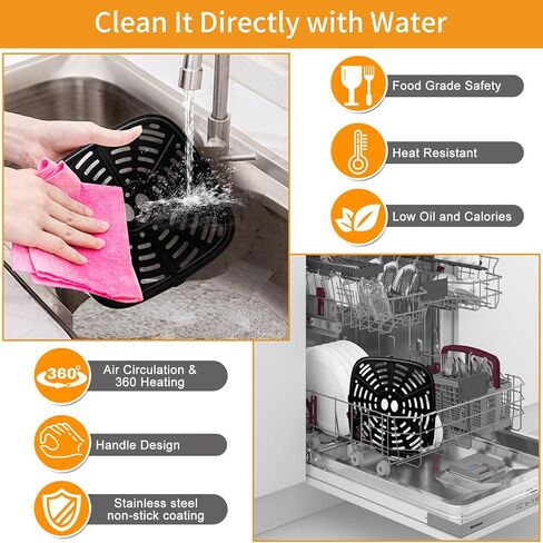 Air fryer Replacement Parts for Holstein Housewares 8.4QT Dual Basket Digital Air Fryer, 8.5×6.1 IN Air Fryer Grill Pan Grill Plate Crisper Plate Accessories Tray Rack in Kuwait