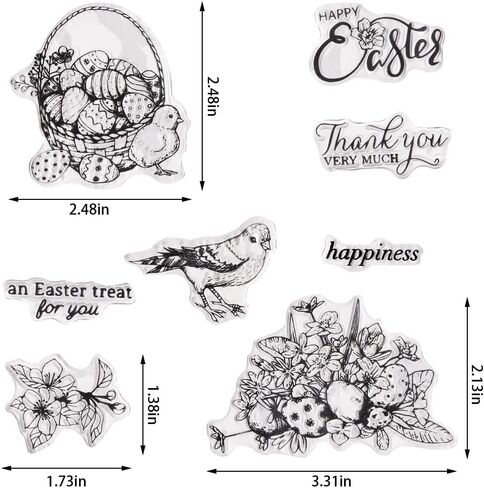 ALIBBON 2 Pcs Easter Gnomes Clear Stamps for Card Making and Photo Album Decorations, Happy Easter Gnomes Stamps, Easter Egg Gnomes Transparent Silicone Stamps for Crafting and DIY Scrapbooking in Saudi Arabia