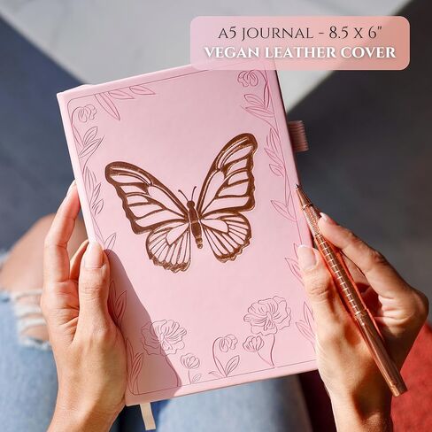 مجلة Veway Luxury Journal and Pen for Women - A5 Vegan Leather Noteboor مع Pen - 224 صفحة مبطنة ، فهرس وعبوة جاهزة للهدية (شجرة الحياة الأبدية) in Kuwait
