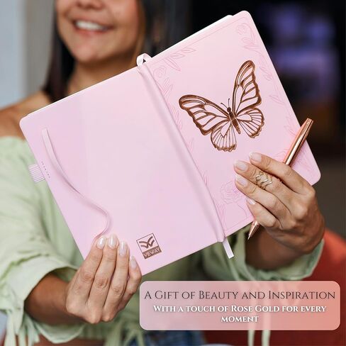 مجلة Veway Luxury Journal and Pen for Women - A5 Vegan Leather Noteboor مع Pen - 224 صفحة مبطنة ، فهرس وعبوة جاهزة للهدية (شجرة الحياة الأبدية) in Kuwait