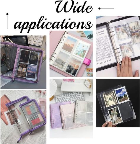 CRASPIRE 25 Pack 100 Pockets A5 Binder Sleeves 3.66x2.71" Trading Card Sleeves Ultra-Clear Photocard Sheets One-Sided 4 Pocket Photo Pages Top Loading Photo Sheet Protector for Photos in Kuwait