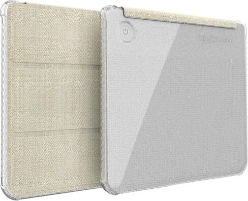 TUDIA SKN FLIP Designed for Kobo Libra Colour Case (2024) - [Auto Wake/Sleep Technology] Shockproof Slim Transparent TPU Back with Trifold Leather eReader Cover - Clear Sky Blue in Saudi Arabia