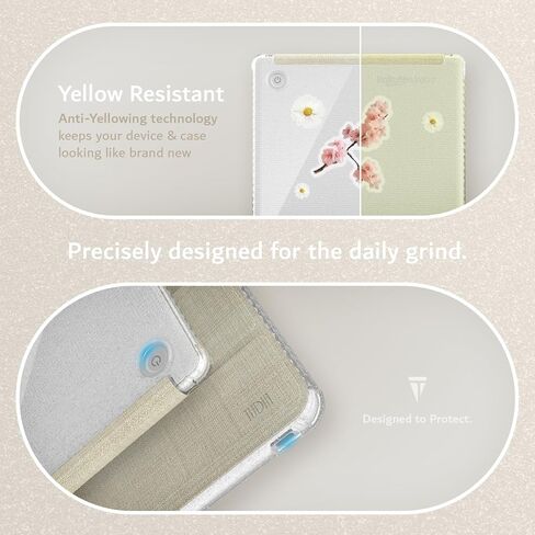 TUDIA SKN FLIP Designed for Kobo Libra Colour Case (2024) - [Auto Wake/Sleep Technology] Shockproof Slim Transparent TPU Back with Trifold Leather eReader Cover - Clear Sky Blue in Saudi Arabia