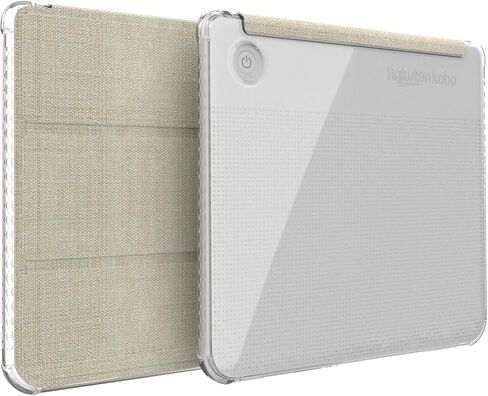 TUDIA SKN FLIP Designed for Kobo Libra Colour Case (2024) - [Auto Wake/Sleep Technology] Shockproof Slim Transparent TPU Back with Trifold Leather eReader Cover - Clear Sky Blue in Saudi Arabia