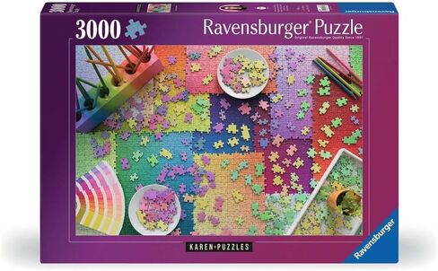 Ravensburger Puzzles on Puzzles 3000 Piece Jigsaw Puzzle for Adults - 17471 | Artwork by Karen Puzzles | Premium Interlocking Fit | Vibrant, Glare-Free Design | Durable Blueboard Construction in Kuwait