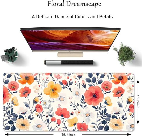 Probtis Mushroom Mouse Pad - واقي مكتب أنيمي كبير للألعاب ، قاعدة مطاطية غير قائلة ، 35.4 × 15.7 ' in Kuwait