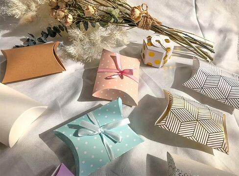 Akoak 50 PCS Wedding Wave Point Box Box ، صندوق هدايا الحلوى ، مناسب لعيد ميلاد الزفاف وعيد الميلاد (الأزرق الفاتح) in Saudi Arabia