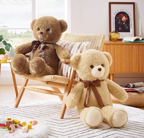 Big Teddy Bear Stuffed Animal 35 inches Giant Stuffed Bear Gift for Girlfriend Children on Birthday, Brown in Kuwait