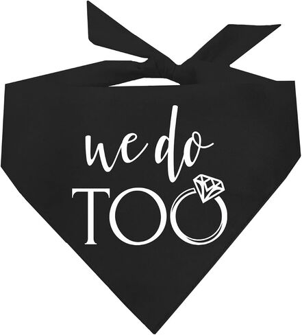 We Do Too Multiple Dogs Engagement/Wedding Announcement Dog Bandana (Black, OS 81) in Saudi Arabia