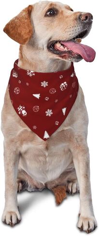 Christmas Dog Bandanas, Christmas Tree and Santa Claus Dog Scarf for Boy and Girl,Holiday Bandana for Gift idea,Santa Snowman Appliques,Pet Dog Puppy Holiday Scarf (Red-1) in Saudi Arabia