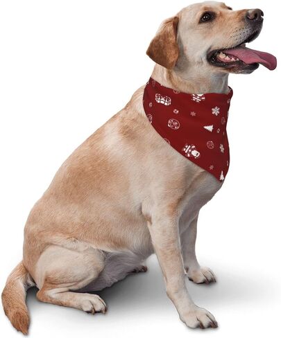 Christmas Dog Bandanas, Christmas Tree and Santa Claus Dog Scarf for Boy and Girl,Holiday Bandana for Gift idea,Santa Snowman Appliques,Pet Dog Puppy Holiday Scarf (Red-1) in Saudi Arabia