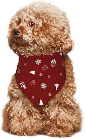 Christmas Dog Bandanas, Christmas Tree and Santa Claus Dog Scarf for Boy and Girl,Holiday Bandana for Gift idea,Santa Snowman Appliques,Pet Dog Puppy Holiday Scarf (Red-1) in Saudi Arabia