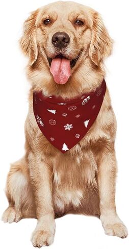 Christmas Dog Bandanas, Christmas Tree and Santa Claus Dog Scarf for Boy and Girl,Holiday Bandana for Gift idea,Santa Snowman Appliques,Pet Dog Puppy Holiday Scarf (Red-1) in Saudi Arabia