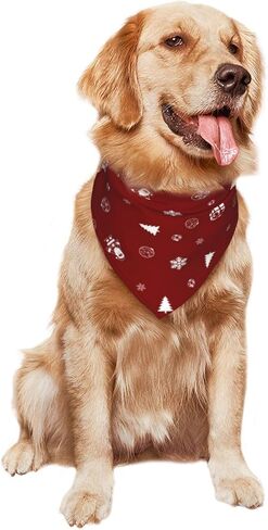 Christmas Dog Bandanas, Christmas Tree and Santa Claus Dog Scarf for Boy and Girl,Holiday Bandana for Gift idea,Santa Snowman Appliques,Pet Dog Puppy Holiday Scarf (Red-1) in Saudi Arabia