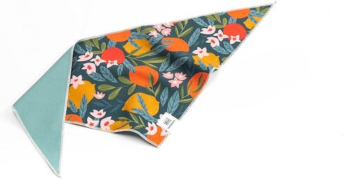 Dog Bandana & Matching Scrunchie - Floral L/XL - Pet & Owner Matching Outfits, Polyester Spandex Fabric, Pet Bandana Scrunchie Combo in Kuwait