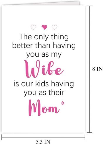 Supoeguk Sweet Wife Mother's Day Card, Romantic Mothers Day Card for Wife, Wife Birthday Card from Husband, The Only Thing Better Than Having You as My Wife in Saudi Arabia
