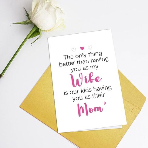 Supoeguk Sweet Wife Mother's Day Card, Romantic Mothers Day Card for Wife, Wife Birthday Card from Husband, The Only Thing Better Than Having You as My Wife in Saudi Arabia