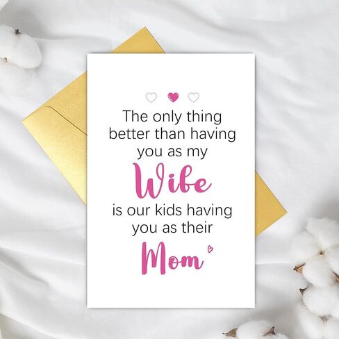 Supoeguk Sweet Wife Mother's Day Card, Romantic Mothers Day Card for Wife, Wife Birthday Card from Husband, The Only Thing Better Than Having You as My Wife in Saudi Arabia