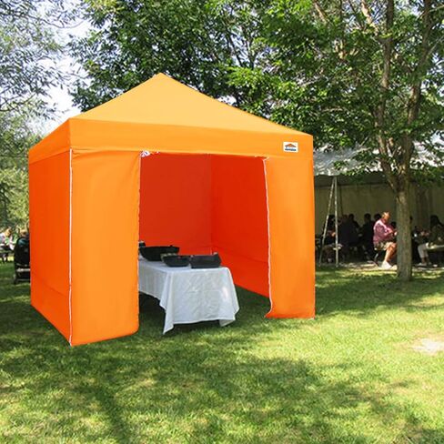10'x10' Pop Up Canopy Tent Commercial Instant Shelter with Heavy Duty Carrying Bag and 4 Removable Side Walls, 4 Canopy Sand Bags Black in Kuwait