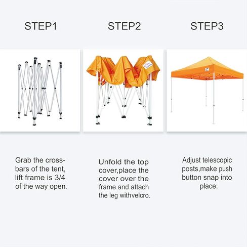 10'x10' Pop Up Canopy Tent Commercial Instant Shelter with Heavy Duty Carrying Bag and 4 Removable Side Walls, 4 Canopy Sand Bags Black in Kuwait