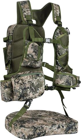UIIHUNT Turkey Hunting Vest with Seat, Lightweight Turkey Hunting Vest with Game Pouch, Adjustable Turkey Hunting Gear, Turkey Hunting Accessories, Turkey Vest Hunting Clothes for Men Women in Kuwait