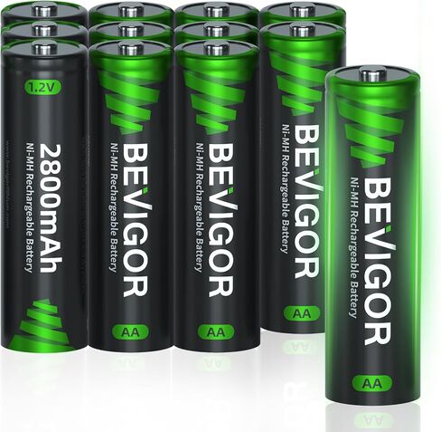 BEVIGOR 8 Pack AA Rechargeable Batteries 1500 Cycle,2800 mAh High Capacity 1.2V NiMH Low Self Discharge Double A Battery in Kuwait
