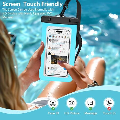 3 Pack Waterproof Phone Pouch IPX8 Universal Waterproof Case Dry Bag Phone Protector for iPhone 15 14 13 12 11 Pro Max Plus XS XR X 8 Galaxy S23 S22 S21 S20 Pixel Up to 7.5"(Multicolor 3) in Kuwait
