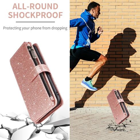 Asuwish Phone Case for OnePlus Nord N10 5G Wallet Cell Cover with Tempered Glass Screen Protector Strap Glitter Zipper Flip Credit Card Holder One Plus N 10 G5 1 Plus 10N 1plus One+ 1+ N105G Black in Saudi Arabia