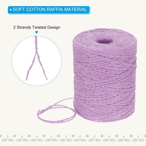 Patikil Natural Cotton Raffia Yarn 328 Yard ، Crochet Raffia Paper Ribbon for Diy Sun Hat Beach Bag Charn knitting ، Coffee Coffee. in Saudi Arabia
